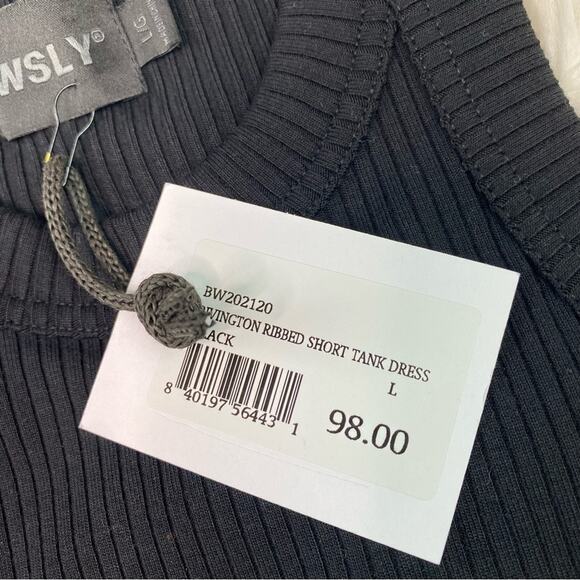 WSLY Women's Rivington Ribbed Short Tank Dress Black Size L NWT - Picture 6 of 10